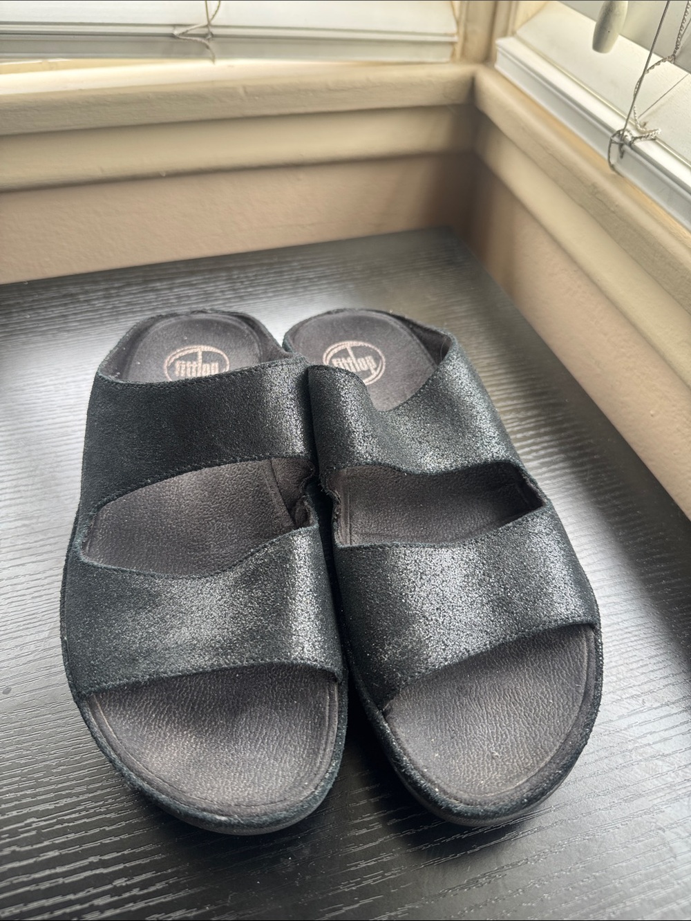 Fitflop Women’s Black Double-Band Slide Sandals